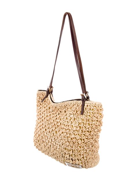 fendi straw shoulder bag.